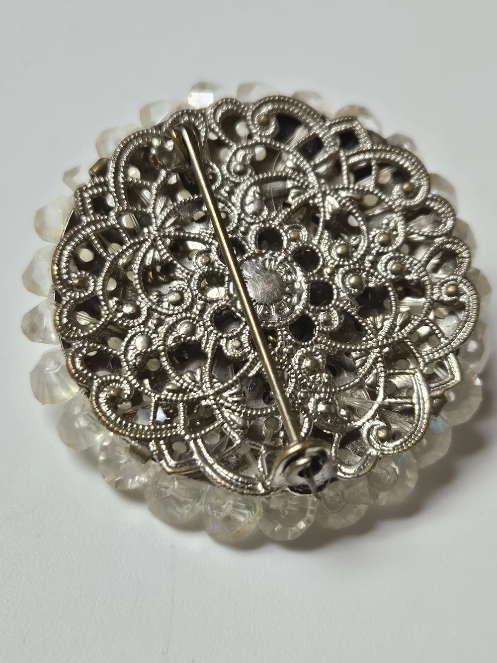 1960s Signeg West German Classic White Milk Glass Brooch